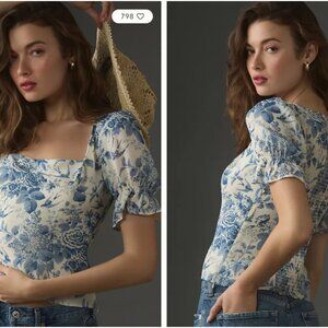 Reformation Constance Floral Puff Sleeve Top – Pompadour (Size 6) - NWOT